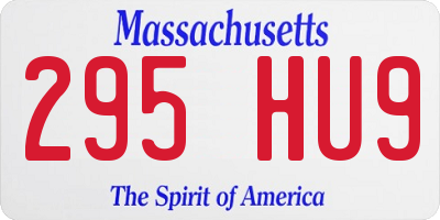 MA license plate 295HU9