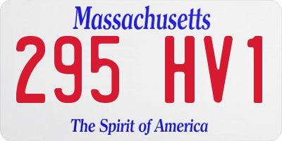 MA license plate 295HV1