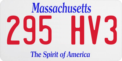 MA license plate 295HV3