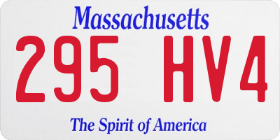 MA license plate 295HV4
