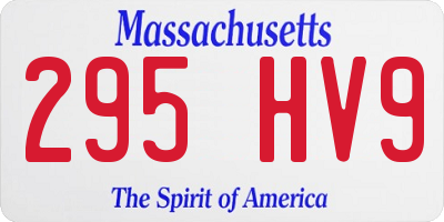 MA license plate 295HV9