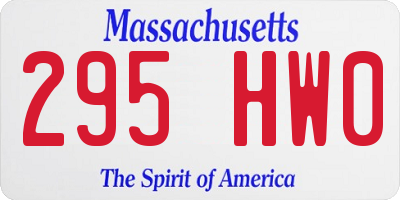 MA license plate 295HW0