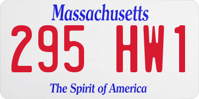 MA license plate 295HW1