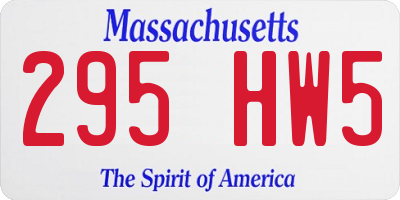 MA license plate 295HW5