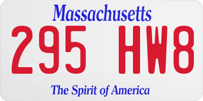 MA license plate 295HW8