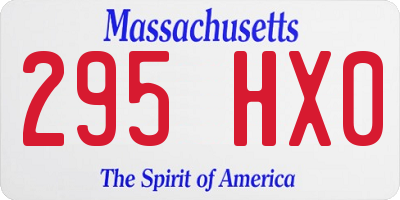 MA license plate 295HX0