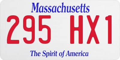 MA license plate 295HX1