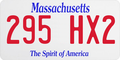 MA license plate 295HX2
