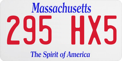 MA license plate 295HX5