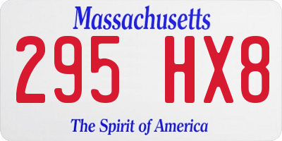 MA license plate 295HX8