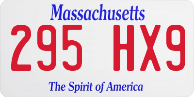 MA license plate 295HX9