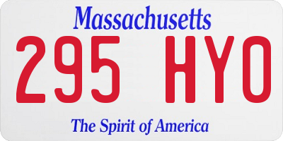 MA license plate 295HY0