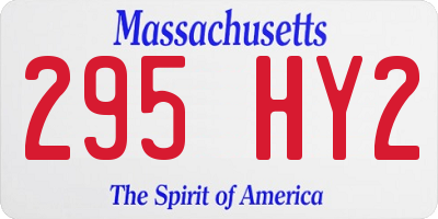 MA license plate 295HY2