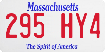 MA license plate 295HY4
