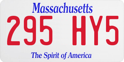 MA license plate 295HY5