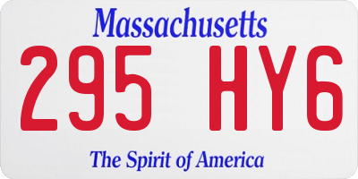 MA license plate 295HY6