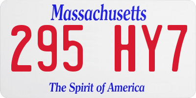 MA license plate 295HY7