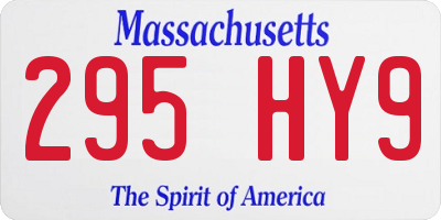 MA license plate 295HY9