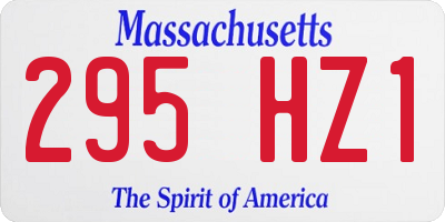 MA license plate 295HZ1