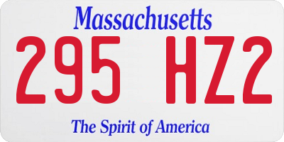 MA license plate 295HZ2