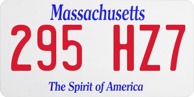 MA license plate 295HZ7