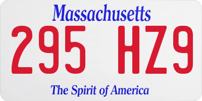 MA license plate 295HZ9