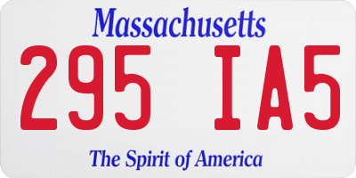 MA license plate 295IA5