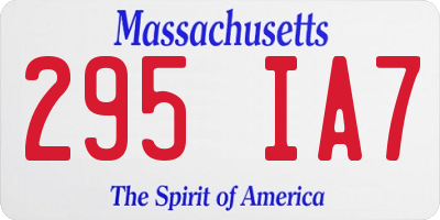MA license plate 295IA7