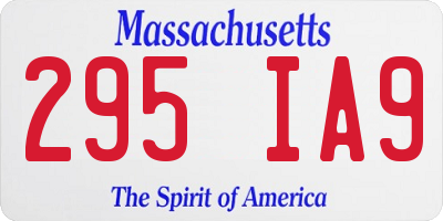 MA license plate 295IA9
