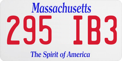MA license plate 295IB3