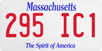 MA license plate 295IC1