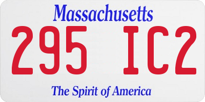 MA license plate 295IC2