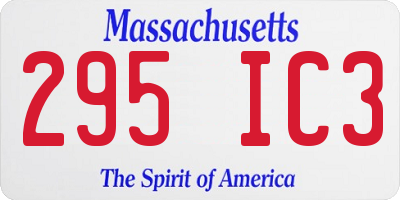 MA license plate 295IC3