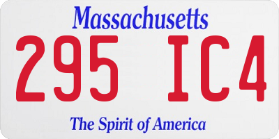 MA license plate 295IC4