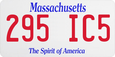 MA license plate 295IC5