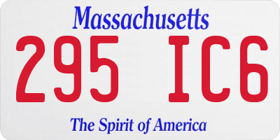 MA license plate 295IC6