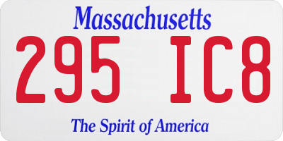MA license plate 295IC8