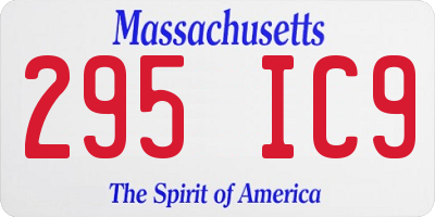 MA license plate 295IC9