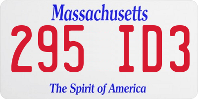 MA license plate 295ID3