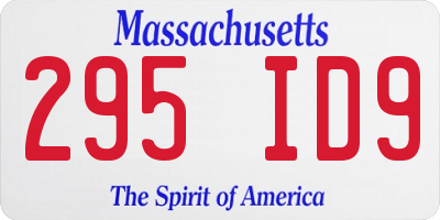 MA license plate 295ID9