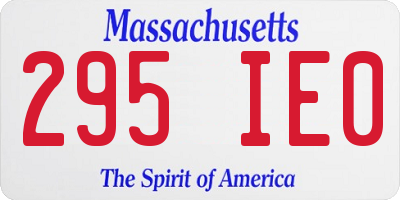 MA license plate 295IE0