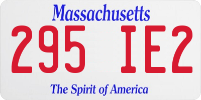 MA license plate 295IE2