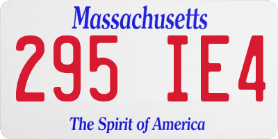 MA license plate 295IE4