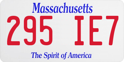 MA license plate 295IE7