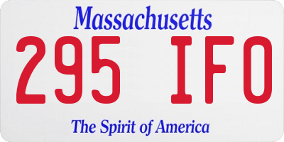 MA license plate 295IF0