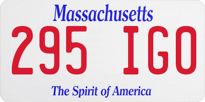 MA license plate 295IG0