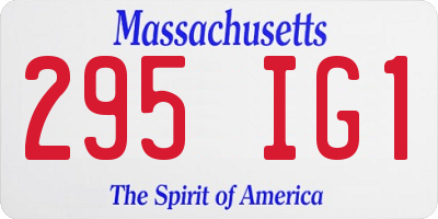 MA license plate 295IG1