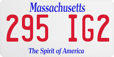 MA license plate 295IG2