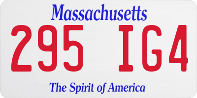 MA license plate 295IG4