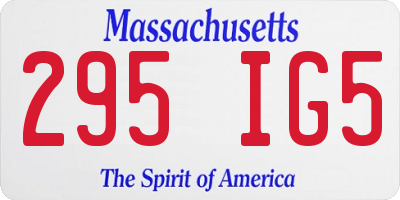 MA license plate 295IG5